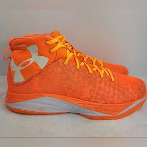 Under Armour men's sneakers orange and white Compfit Micro G size 7.5